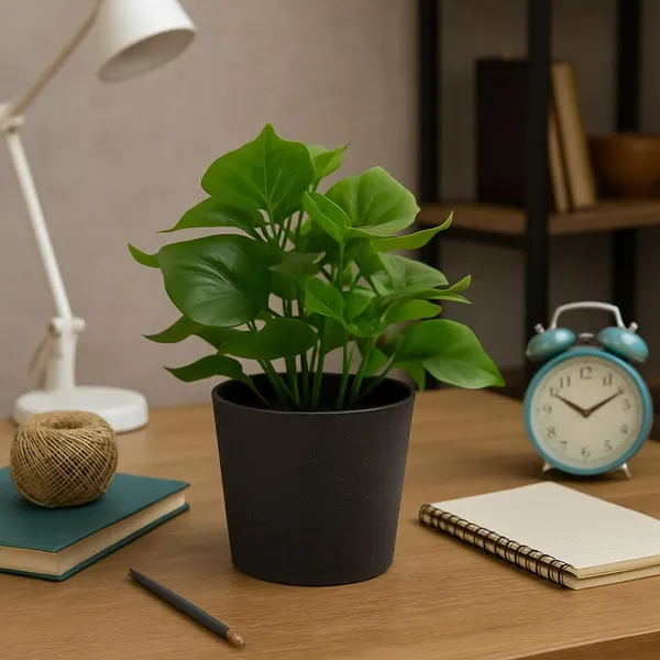 Dark_Green_Artificial_Table_Top_Plant_With_Black_Pot_Small_Faux_Indoor_Desk_Plant_For_Home_&_Office_Decor_Low_Maintenance_Decorative_Item_(Height_~30_Cm)