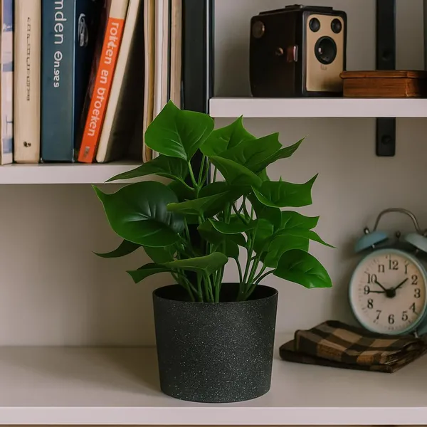 Dark_Green_Artificial_Table_Top_Plant_With_Black_Pot_Small_Faux_Indoor_Desk_Plant_For_Home_&_Office_Decor_Low_Maintenance_Decorative_Item_(Height_~30_Cm)