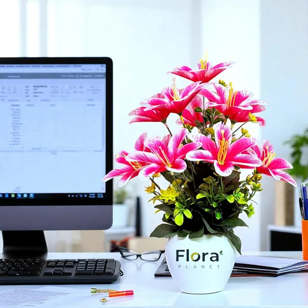 Dark_Pink_Artificial_Lily_Flower_Pot_With_12_Blooming_Stems_8_Colour_Variants_Decorative_Faux_Plant_For_Home_Office_&_Table_Decor