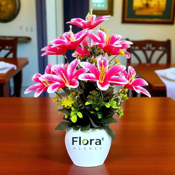 Dark_Pink_Artificial_Lily_Flower_Pot_With_12_Blooming_Stems_8_Colour_Variants_Decorative_Faux_Plant_For_Home_Office_&_Table_Decor