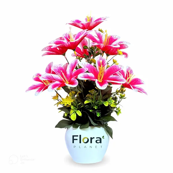 Dark_Pink_Artificial_Lily_Flower_Pot_With_12_Blooming_Stems_8_Colour_Variants_Decorative_Faux_Plant_For_Home_Office_&_Table_Decor