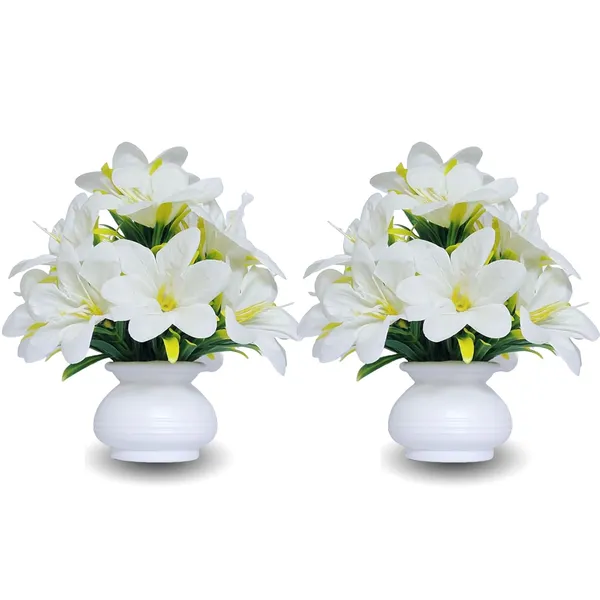 White_Artificial_Plants_For_Home_Decor_(Set_Of_2)_Artificial_Flowers_For_Decoration_Decorative_Items_For_Home_Decor_Items_For_Living_Room_Mini_Flowers_Pot_(2_Pcs)