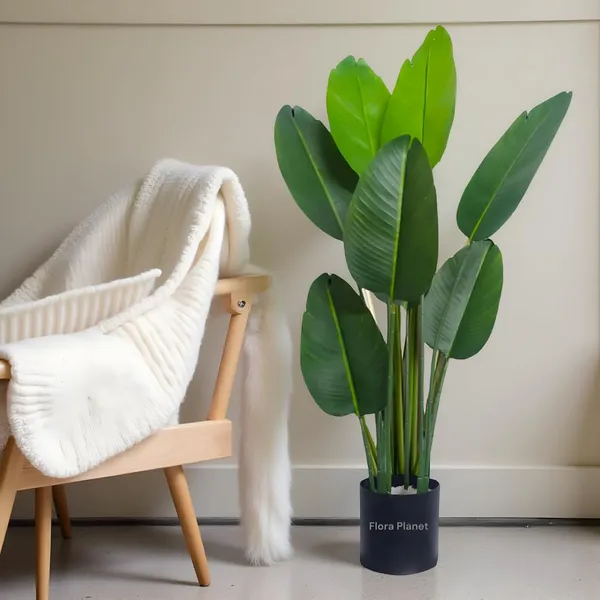 Multicolour_4.1Ft_Artificial_Traveller's_Palm_Faux_Floor_Plant_For_Home_&_Office_Decor_Big_Banana_Leaf_Plant_Real_Touch_Feel_Indoor_Decorative_Greenery_For_Living_Room_&_Corner