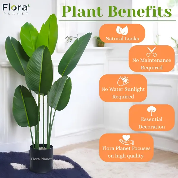 Multicolour_4.1Ft_Artificial_Traveller's_Palm_Faux_Floor_Plant_For_Home_&_Office_Decor_Big_Banana_Leaf_Plant_Real_Touch_Feel_Indoor_Decorative_Greenery_For_Living_Room_&_Corner