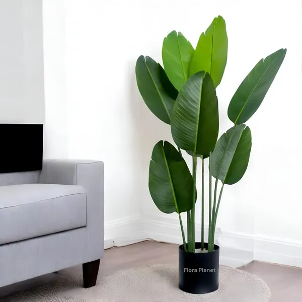 Multicolour_4.1Ft_Artificial_Traveller's_Palm_Faux_Floor_Plant_For_Home_&_Office_Decor_Big_Banana_Leaf_Plant_Real_Touch_Feel_Indoor_Decorative_Greenery_For_Living_Room_&_Corner
