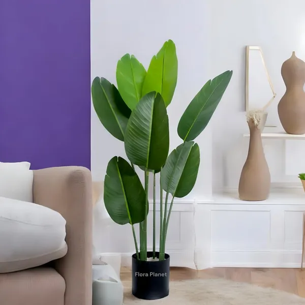 Multicolour_4.1Ft_Artificial_Traveller's_Palm_Faux_Floor_Plant_For_Home_&_Office_Decor_Big_Banana_Leaf_Plant_Real_Touch_Feel_Indoor_Decorative_Greenery_For_Living_Room_&_Corner