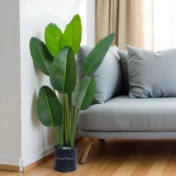 Multicolour_4.1Ft_Artificial_Traveller's_Palm_Faux_Floor_Plant_For_Home_&_Office_Decor_Big_Banana_Leaf_Plant_Real_Touch_Feel_Indoor_Decorative_Greenery_For_Living_Room_&_Corner
