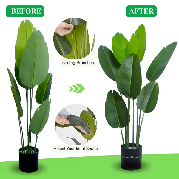 Multicolour_4.1Ft_Artificial_Traveller's_Palm_Faux_Floor_Plant_For_Home_&_Office_Decor_Big_Banana_Leaf_Plant_Real_Touch_Feel_Indoor_Decorative_Greenery_For_Living_Room_&_Corner