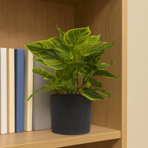 Light_Green_Artificial_Table_Top_Plant_With_Black_Pot_Small_Faux_Indoor_Desk_Plant_For_Home_&_Office_Decor_Low_Maintenance_Decorative_Item_(Height_~30_Cm)