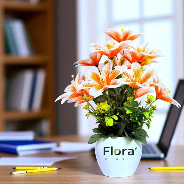 Orange_Artificial_Lily_Flower_Pot_With_12_Blooming_Stems_8_Colour_Variants_Decorative_Faux_Plant_For_Home_Office_&_Table_Decor