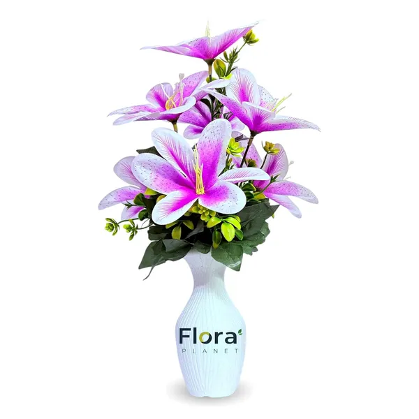 Purple_Artificial_Lily_Flower_Pot_With_7_Blooming_Flowers_&_Green_Leaves_8_Colour_Options_Home_Decor_Living_Room_Office_Table_Gift_Item
