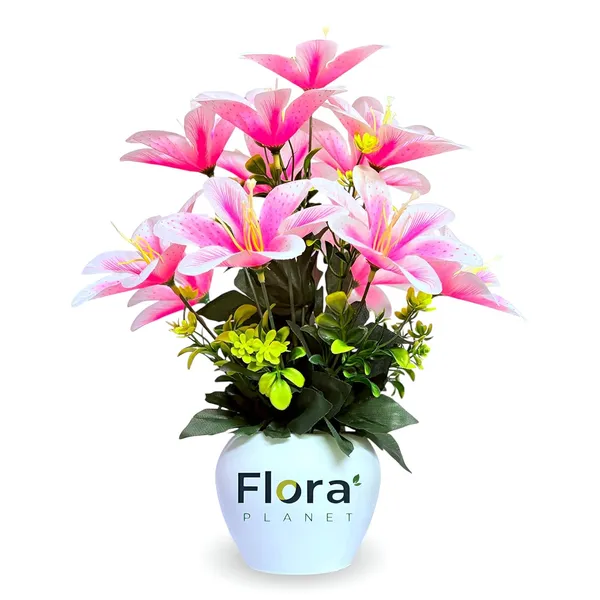 Pink_Artificial_Lily_Flower_Pot_With_12_Blooming_Stems_8_Colour_Variants_Decorative_Faux_Plant_For_Home_Office_&_Table_Decor