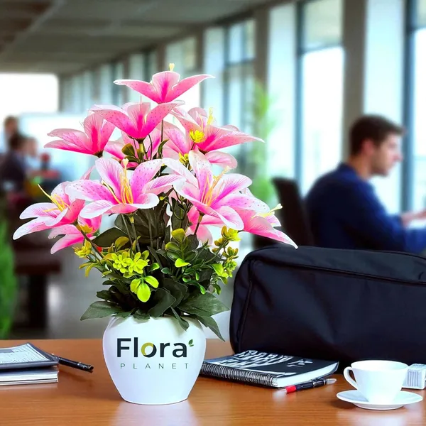 Pink_Artificial_Lily_Flower_Pot_With_12_Blooming_Stems_8_Colour_Variants_Decorative_Faux_Plant_For_Home_Office_&_Table_Decor