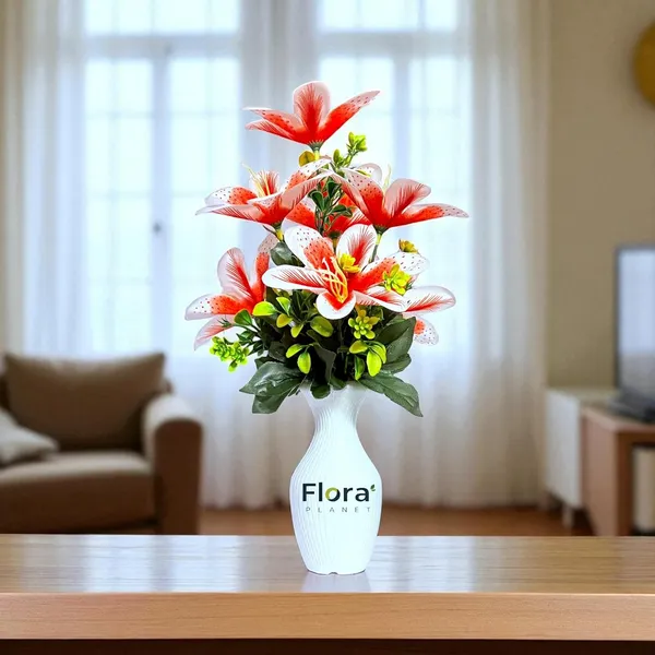 Red_Artificial_Lily_Flower_Pot_With_7_Blooming_Flowers_&_Green_Leaves_8_Colour_Options_Home_Decor_Living_Room_Office_Table_Gift_Item