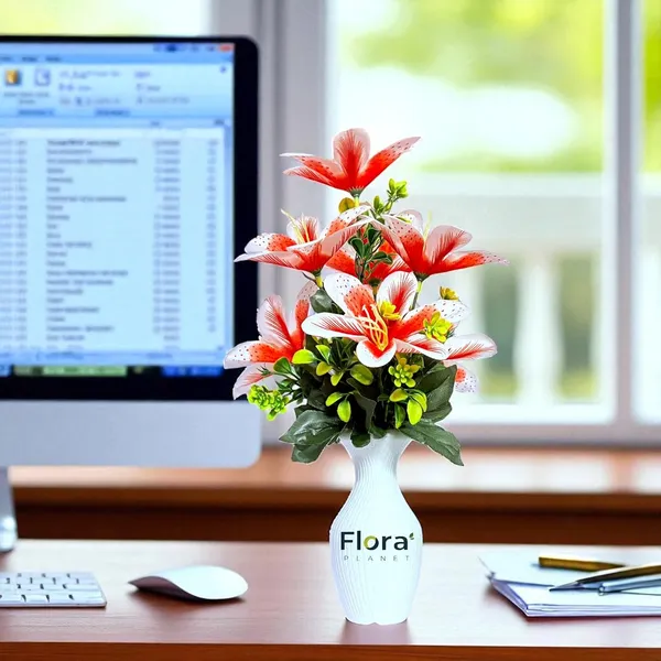 Red_Artificial_Lily_Flower_Pot_With_7_Blooming_Flowers_&_Green_Leaves_8_Colour_Options_Home_Decor_Living_Room_Office_Table_Gift_Item