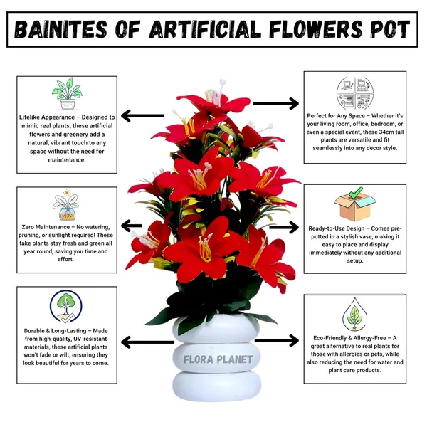 White_Large_Artificial_Plants_In_Pot_Tall_Fake_Plants_For_Home_&_Office_Decor_Realistic_Artificial_Flowers_With_Vase_Indoor_Decorative_Greenery_For_Living_Room_Desk_Tabletop