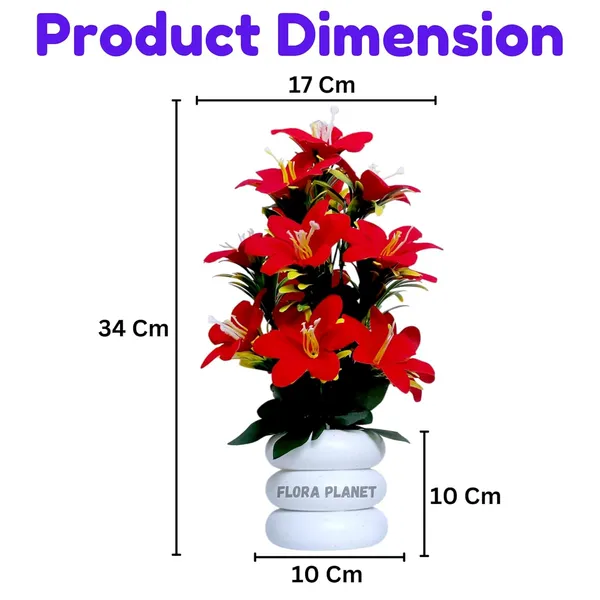 White_Large_Artificial_Plants_In_Pot_Tall_Fake_Plants_For_Home_&_Office_Decor_Realistic_Artificial_Flowers_With_Vase_Indoor_Decorative_Greenery_For_Living_Room_Desk_Tabletop