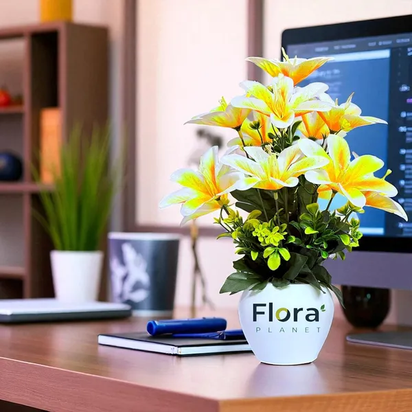 Yellow_Artificial_Lily_Flower_Pot_With_12_Blooming_Stems_8_Colour_Variants_Decorative_Faux_Plant_For_Home_Office_&_Table_Decor