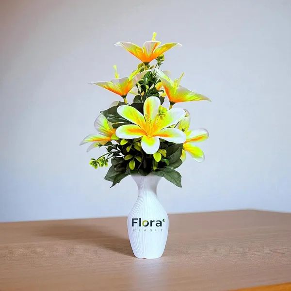 Yellow_Artificial_Lily_Flower_Pot_With_7_Blooming_Flowers_&_Green_Leaves_8_Colour_Options_Home_Decor_Living_Room_Office_Table_Gift_Item
