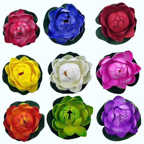 Multicolour_Artificial_Lotus_Flowers_For_Home_Decor_Set_Of_9_Mini_With_Lotus_Flowers_Realistic_Look_Durable_Material_Perfect_For_Fish_Tank_&_Pond