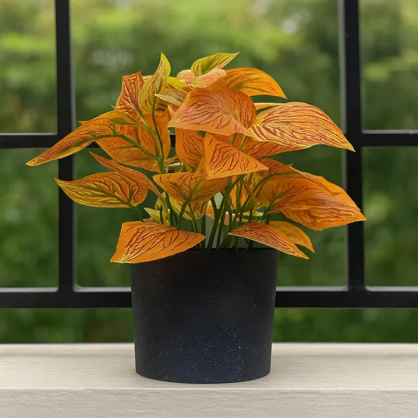 Orange_Artificial_Table_Top_Plant_With_Black_Pot_Small_Faux_Indoor_Desk_Plant_For_Home_&_Office_Decor_Low_Maintenance_Decorative_Item