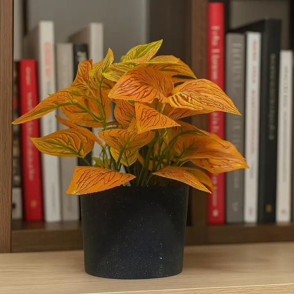 Orange_Artificial_Table_Top_Plant_With_Black_Pot_Small_Faux_Indoor_Desk_Plant_For_Home_&_Office_Decor_Low_Maintenance_Decorative_Item