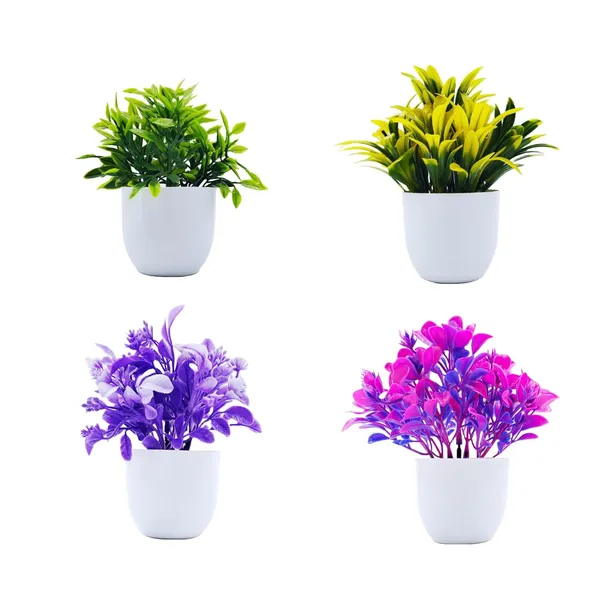 Multicolour_Artificial_Plants_For_Home_Decor_(Set_Of_4)_Mini_Pot_With_Faux_Plants_Realistic_Look_Durable_Material_Perfect_For_Office_Table_Decoration_And_Showcasing