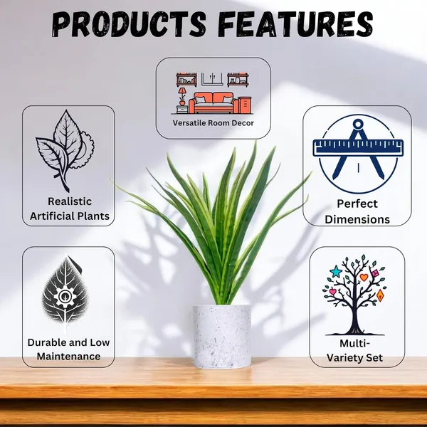 Multicolour_Artificial_Plants_For_Decoration_Realistic_Snake_Plant_With_Pot_Indoor_Plants_For_Home_Living_Room_Bedroom_Decor_Durable_Plastic_No_Maintenance_(Set_Of_3)