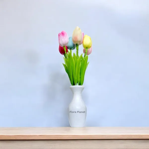 Multicolour_5_Pcs_Artificial_Tulip_Flowers_Bunches_With_Vase_Artificial_Plants_With_Pot_Home_Decoration_Items_For_Living_Room_Bedroom_Wedding_32_Cm_Silk_Home_Decor_(1_Sarahi)
