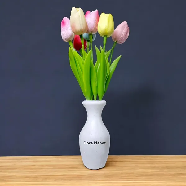 Multicolour_5_Pcs_Artificial_Tulip_Flowers_Bunches_With_Vase_Artificial_Plants_With_Pot_Home_Decoration_Items_For_Living_Room_Bedroom_Wedding_32_Cm_Silk_Home_Decor_(1_Sarahi)