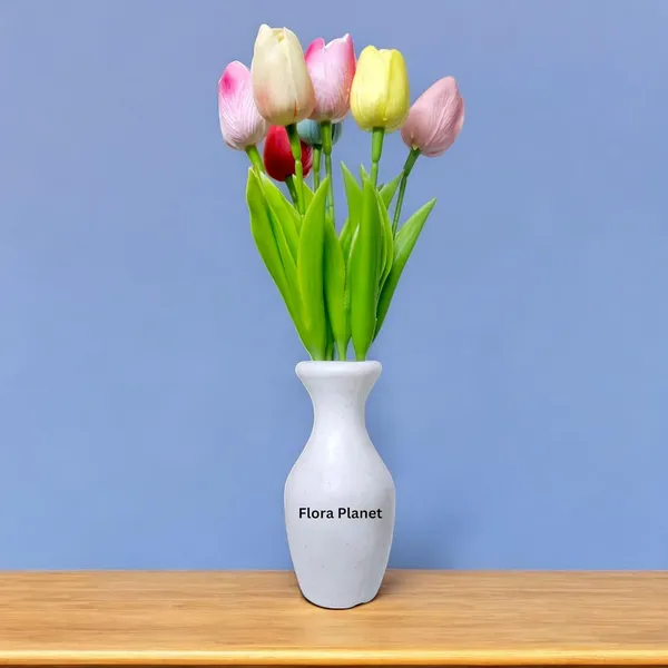 Multicolour_5_Pcs_Artificial_Tulip_Flowers_Bunches_With_Vase_Artificial_Plants_With_Pot_Home_Decoration_Items_For_Living_Room_Bedroom_Wedding_32_Cm_Silk_Home_Decor_(1_Sarahi)
