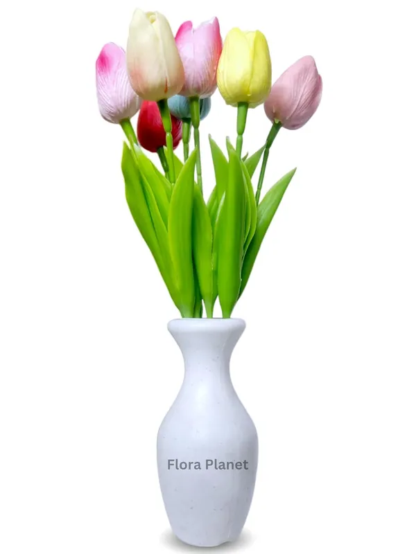 Multicolour_5_Pcs_Artificial_Tulip_Flowers_Bunches_With_Vase_Artificial_Plants_With_Pot_Home_Decoration_Items_For_Living_Room_Bedroom_Wedding_32_Cm_Silk_Home_Decor_(1_Sarahi)