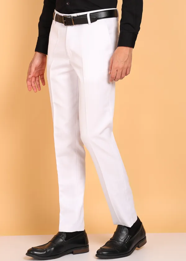 White_Viscose_Rayon_Solid_Formal_Trouser_For_Men