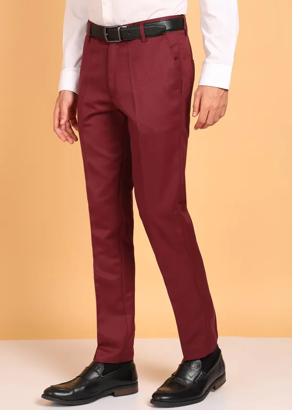 Maroon_Viscose_Rayon_Solid_Formal_Trouser_For_Men