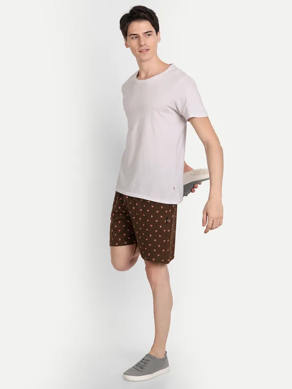 Coffee_Cotton_Blend_Printed_Shorts