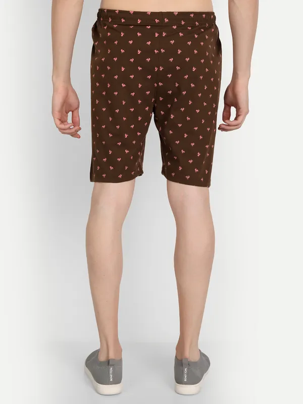 Coffee_Cotton_Blend_Printed_Shorts