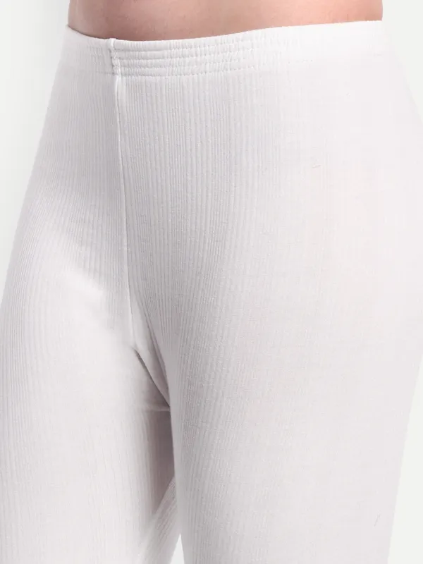 Off-White_Cotton_Blend_Thermal_Bottom_For_Women