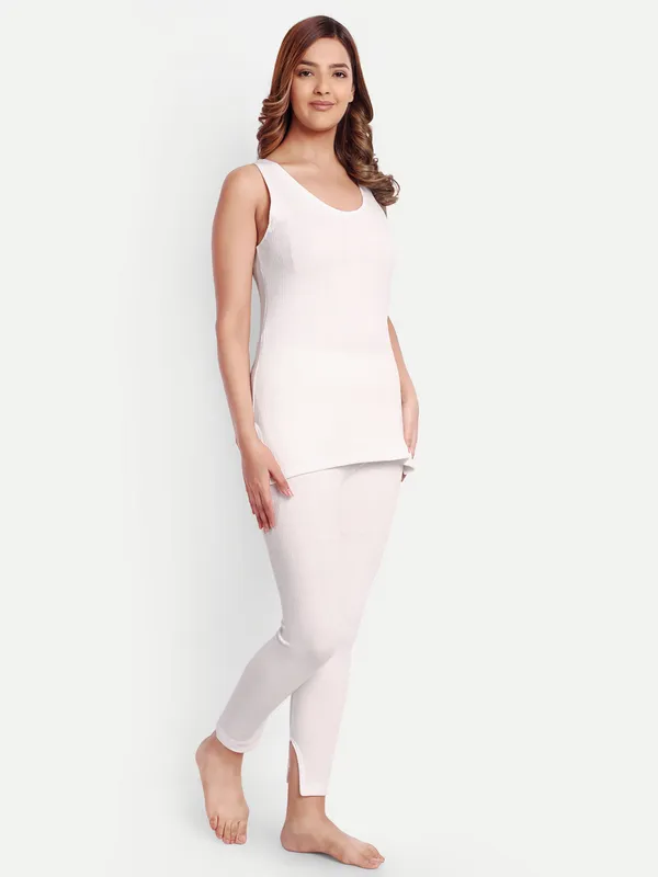 Off-White_Cotton_Blend_Sleeveless_Thermal_Set_(Top_&_Bottom)_For_Women