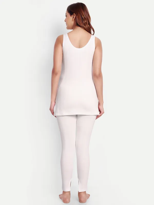 Off-White_Cotton_Blend_Sleeveless_Thermal_Set_(Top_&_Bottom)_For_Women