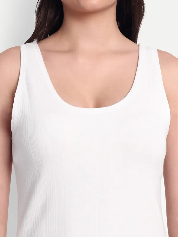 Off-White_Cotton_Blend_Sleeveless_Thermal_Top