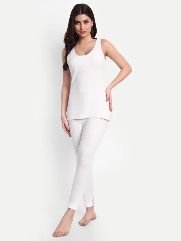 Off-White_Cotton_Blend_Sleeveless_Thermal_Top