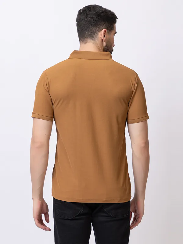 Camel_Casual_Print_Polo_Shirt