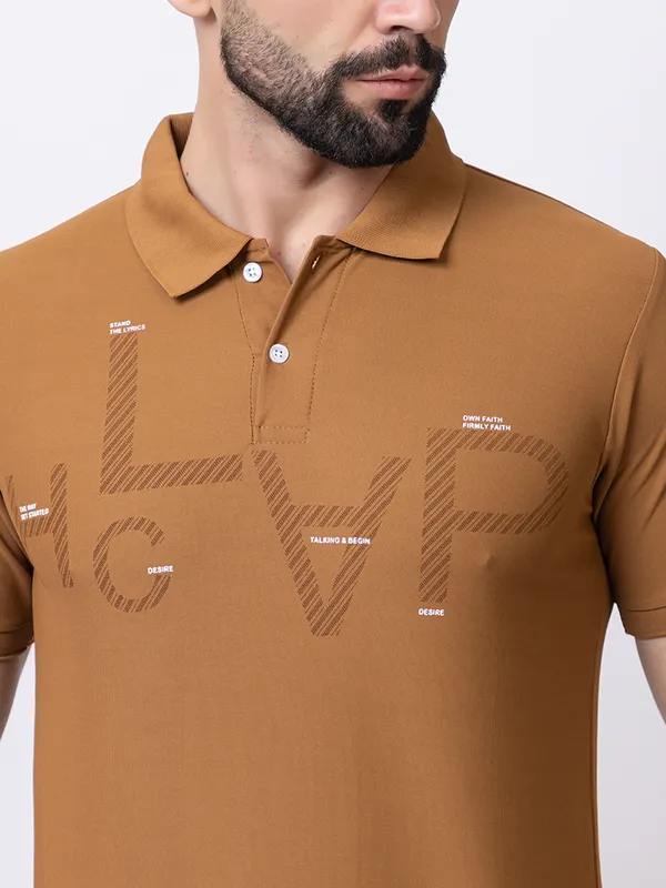 Camel_Casual_Print_Polo_Shirt