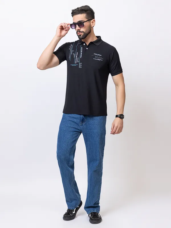 Black_Classic_Fit_Printed_Polo_Shirt