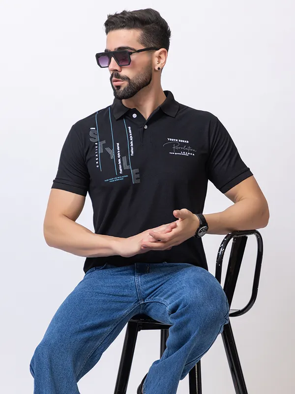 Black_Classic_Fit_Printed_Polo_Shirt