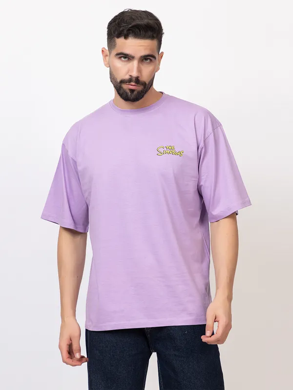 Lavender_The_Simpsons_Family_Frenzy_Over_Donuts_T-Shirt