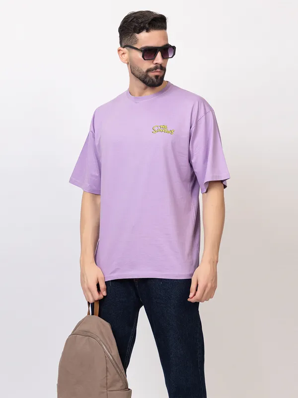 Lavender_The_Simpsons_Family_Frenzy_Over_Donuts_T-Shirt