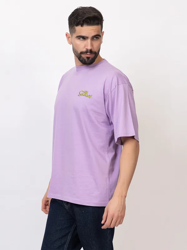 Lavender_The_Simpsons_Family_Frenzy_Over_Donuts_T-Shirt