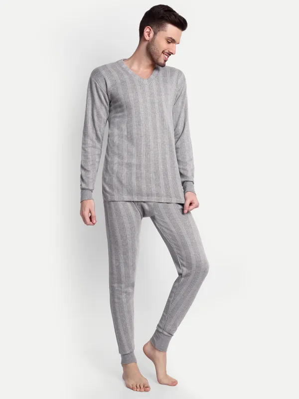 Grey_V-Neck_Thermal_Set_(Top_&_Bottom)