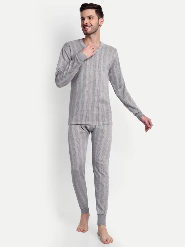 Grey_V-Neck_Thermal_Set_(Top_&_Bottom)